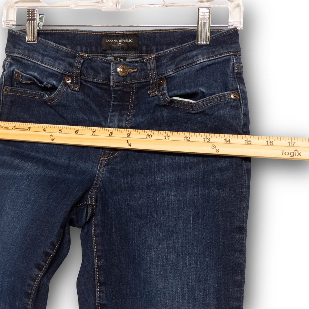 Banana Republic Sculpt Skinny Jeans Women 25/0 Dark Wash Excellent Denim - Picture 6 of 7